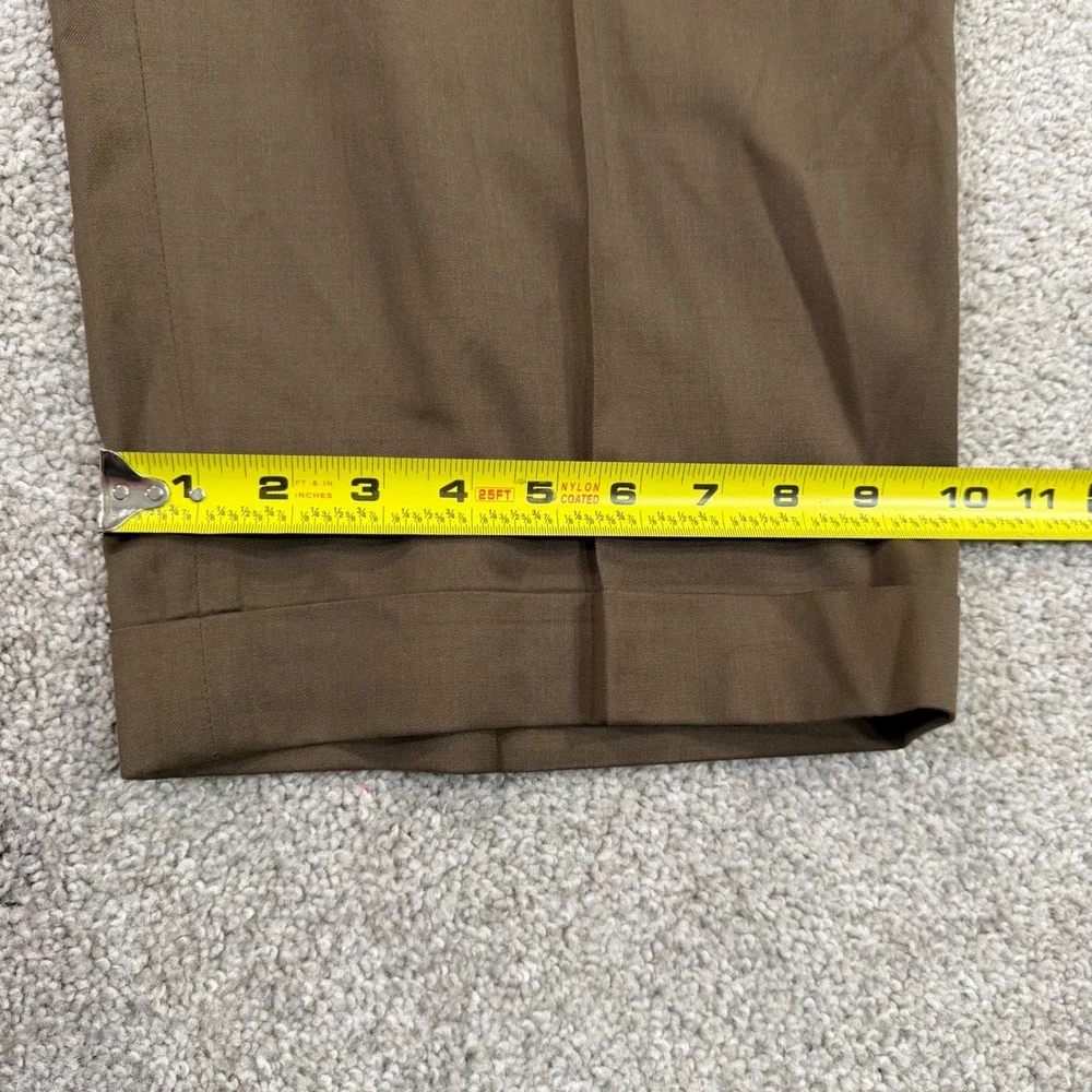 Lauren Ralph Lauren Dress Pants Men 48R Brown Wool Cashmere Pleated Cuffed Luxe - Picture 6 of 7